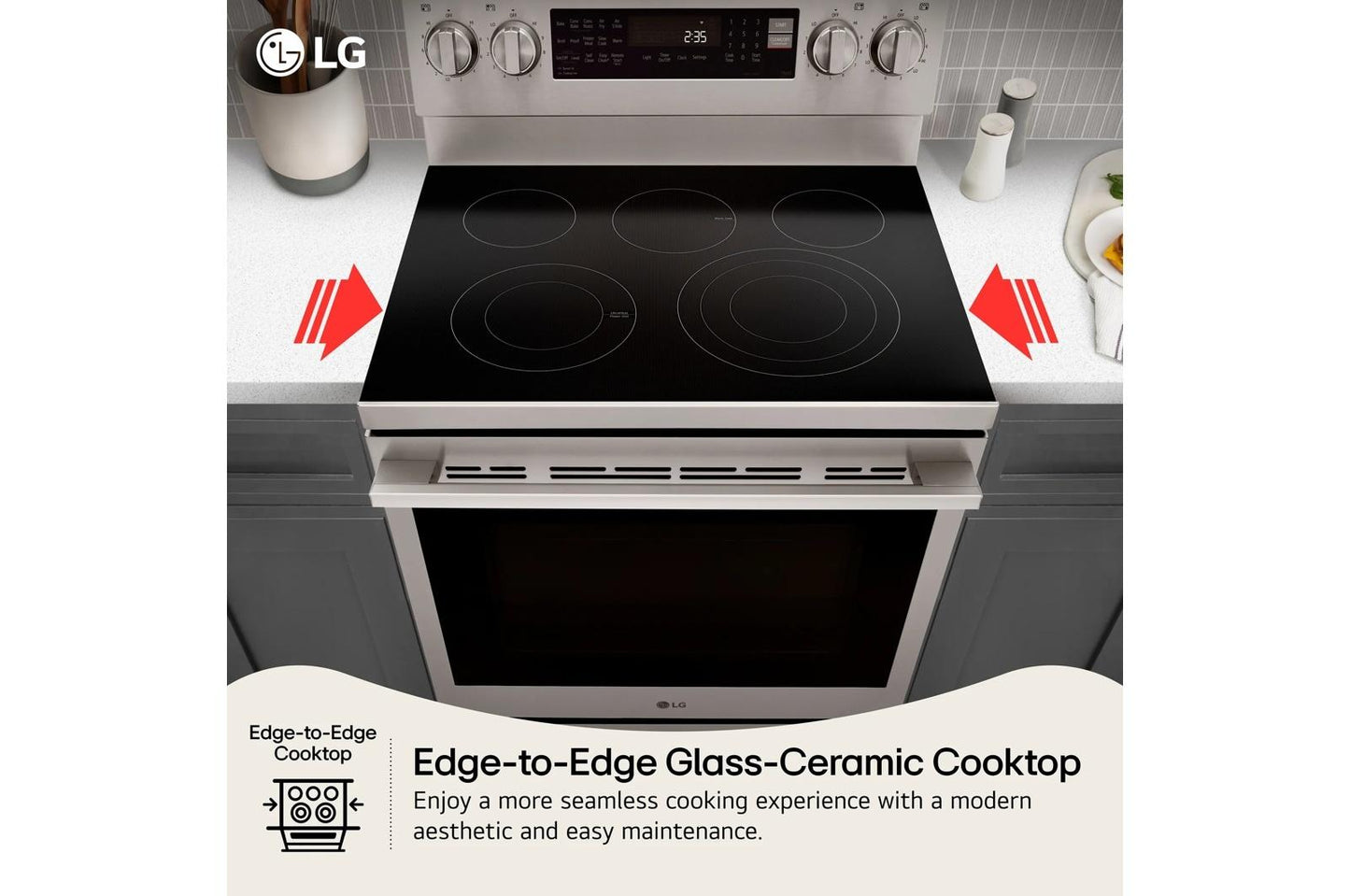 LG LREN6323ZE 6.3 Cu. Ft. Smart Wi-fi Enabled Probake Convection Electric RANG...