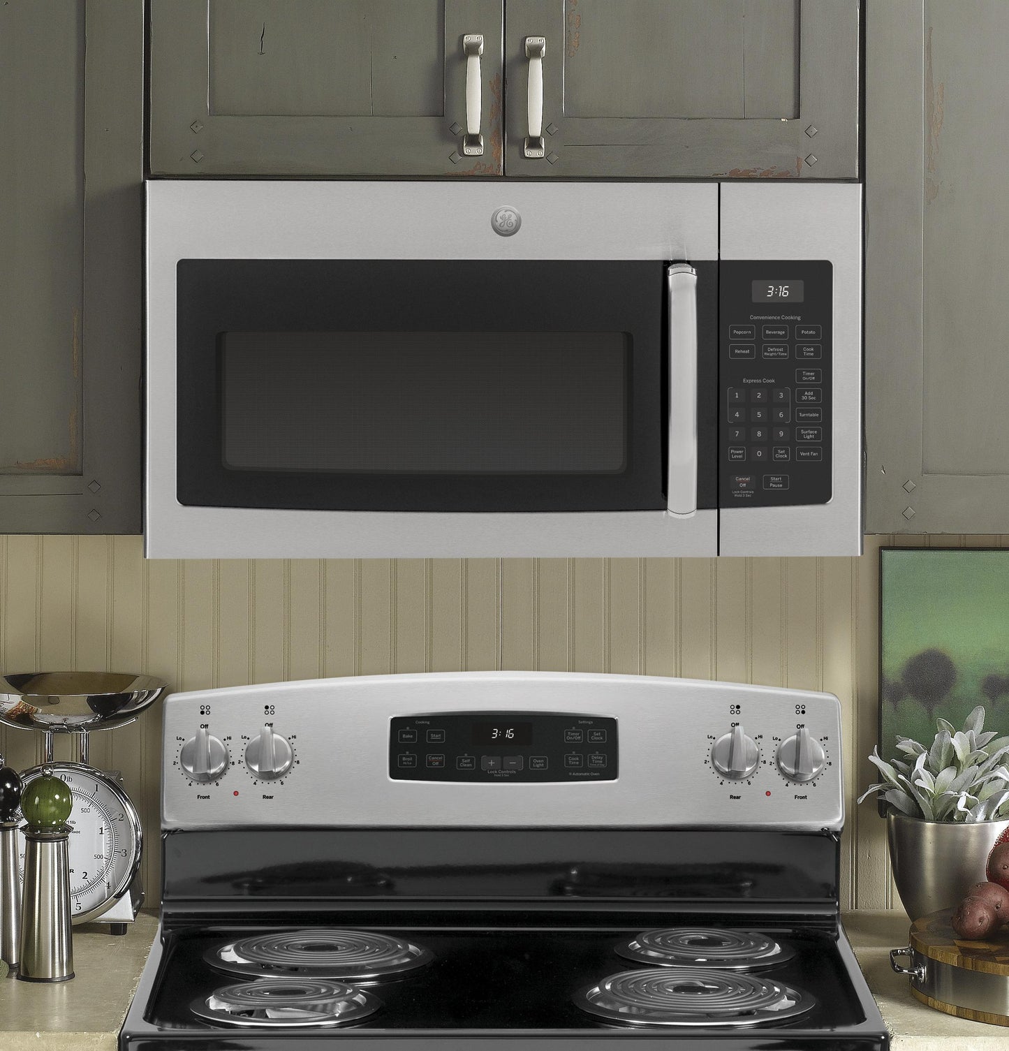 GE APPLIANCES JVM3160RFSS Ge 1.6 Cu. Ft. Over-the-range Microwave Oven
