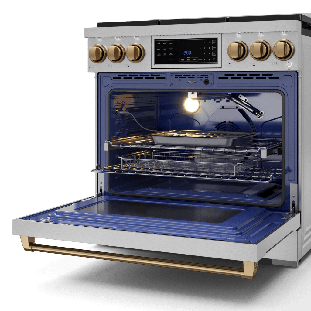 THOR KITCHEN RSG36BRZ 36 Inch Professional Gas Range With Tilt Panel Touch Control In STA...