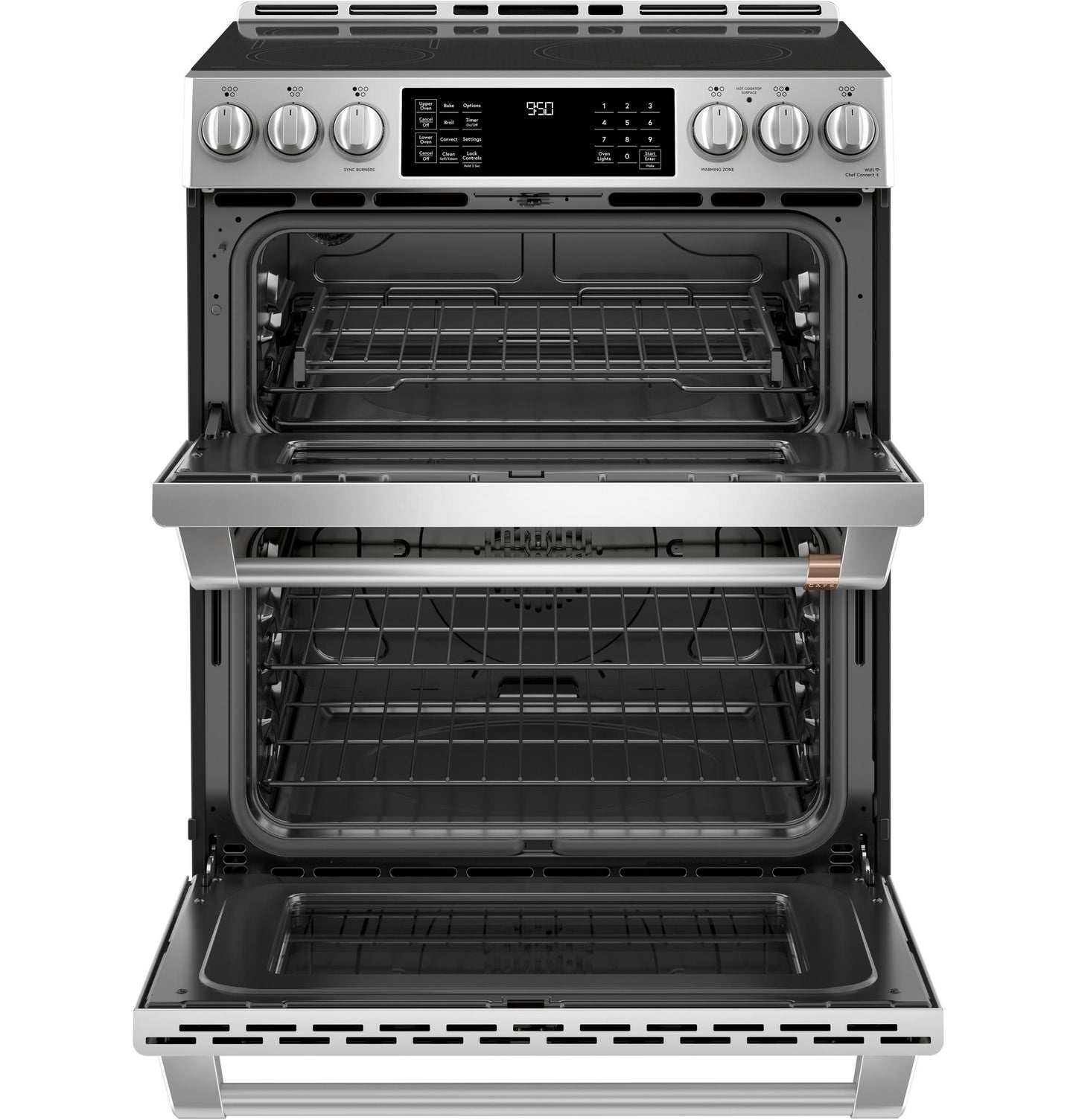 CAFE CHS950P2MS1 Cafe 30"" Slide-in Front Control Induction and Convection DOUB...