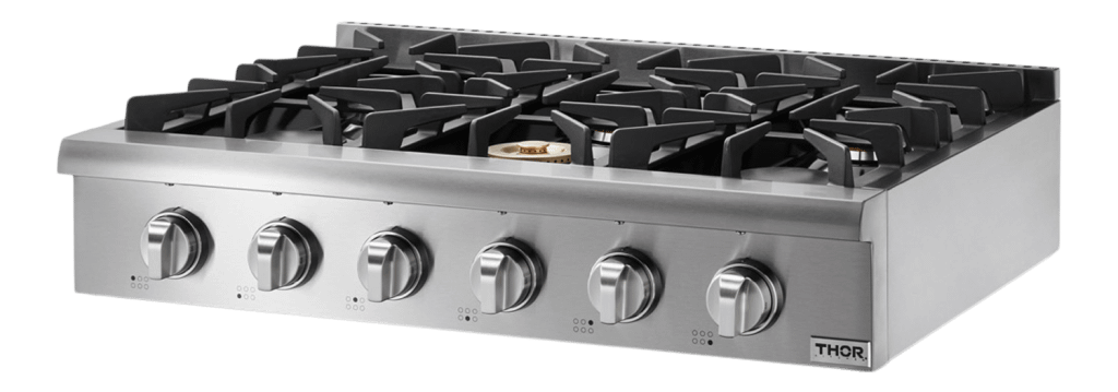 THOR KITCHEN HRT3618ULP 36 Inch Professional Gas Rangetop In Stainless Steel - Liquid Propane