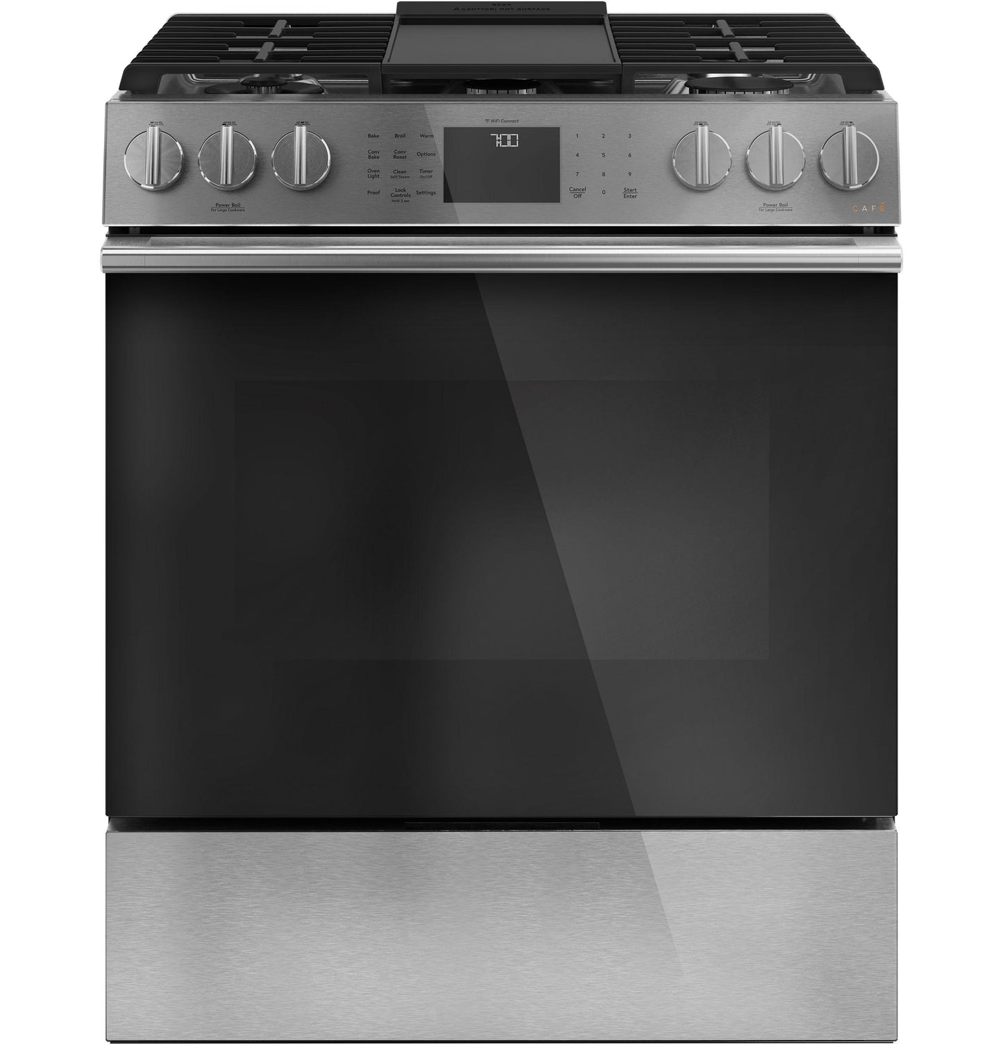 CAFE CGS700M2NS5 Cafe 30"" Smart Slide-in, Front-control, Gas Range With CONVEC...