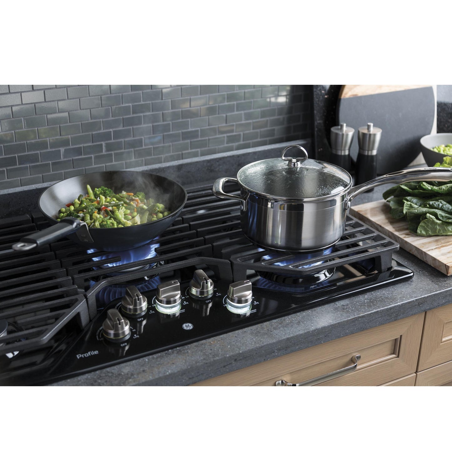 GE APPLIANCES PGP7036DLBB GE Profile Series 36"" Built-in Gas Cooktop