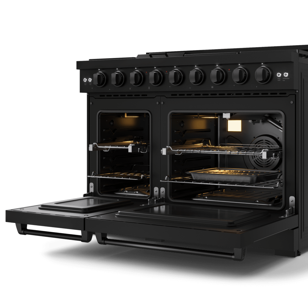 THOR KITCHEN RSG48EBLP 48 Inch Professional Lp Range With Tilt Panel Touch Control In BLAC...