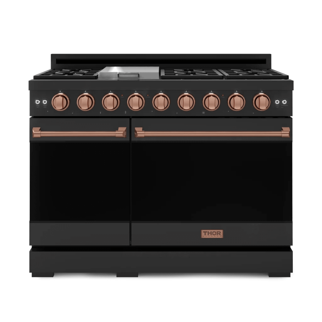 THOR KITCHEN RSG48EBRSG 48 Inch Professional Gas Range With Tilt Panel Touch Control In BLA...