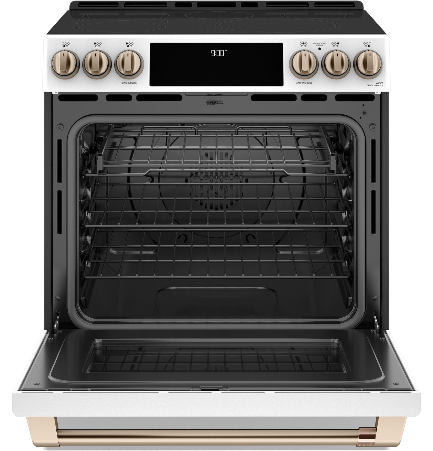 CAFE CHS900P4MW2 Cafe 30"" Slide-in Front Control Induction and Convection RANG...