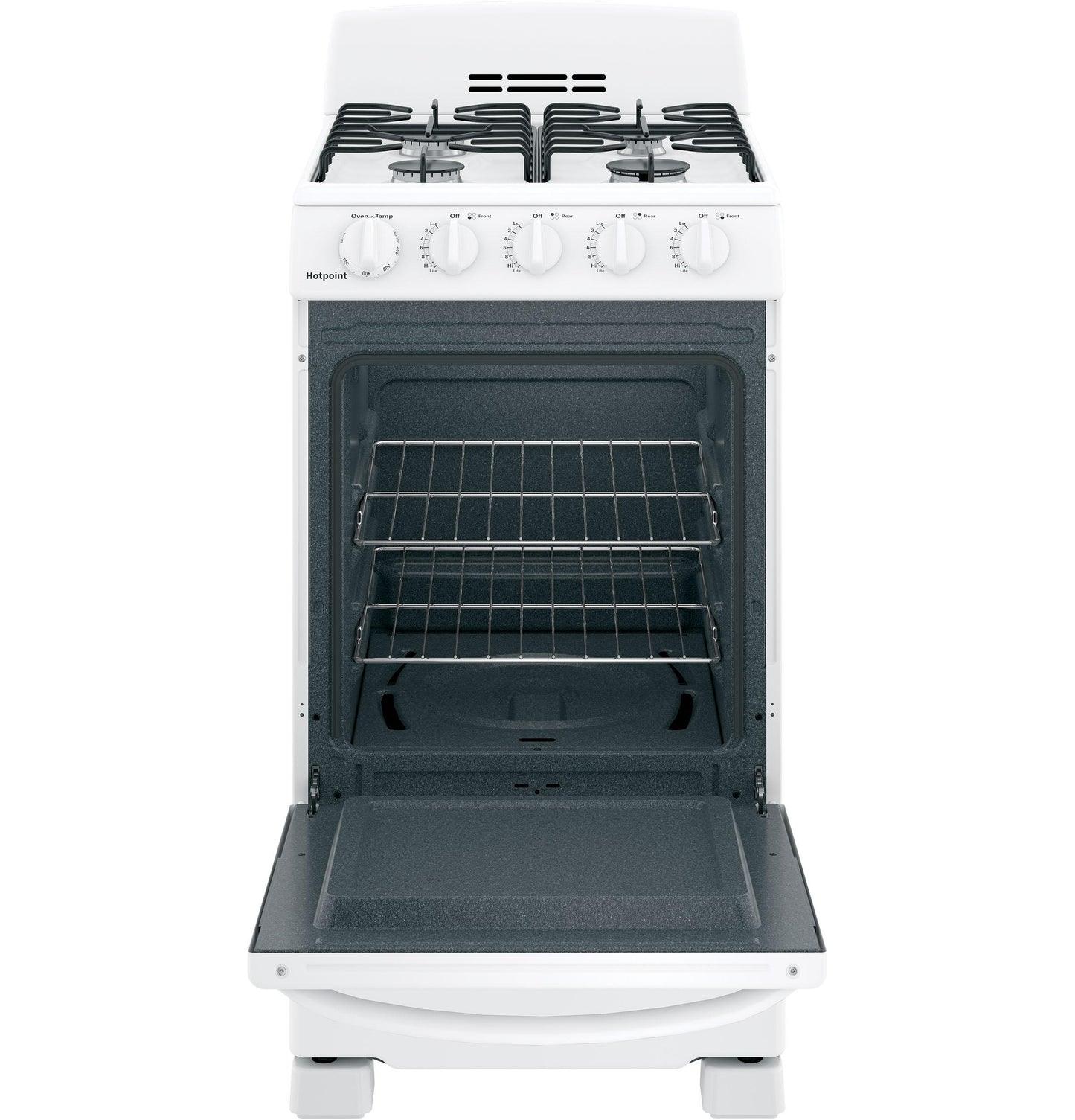 HOTPOINT RGAS200DMWW Hotpoint 20"" Front-control Free-standing Gas Range With Sealed B...