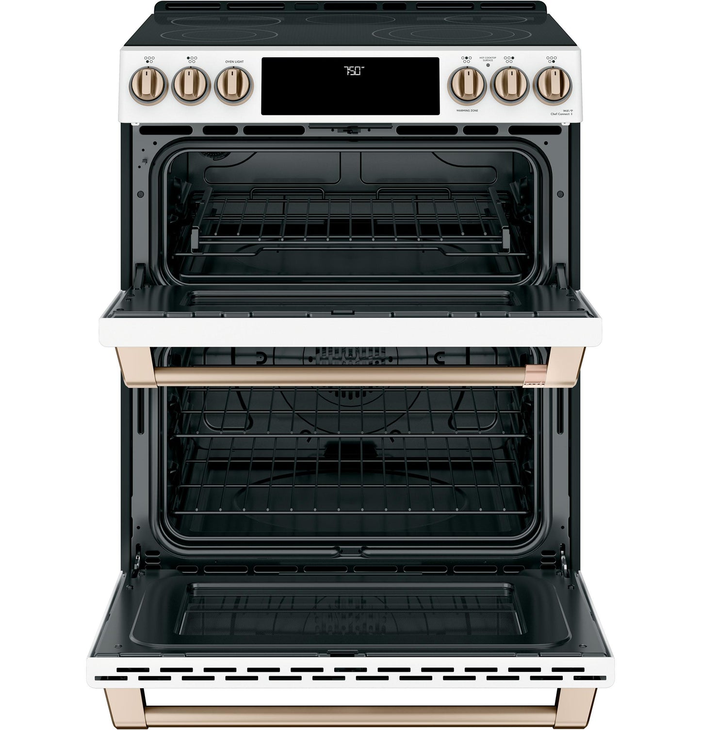 CAFE CES750P4MW2 Cafe 30"" Slide-in Front Control Radiant and Convection DOUBLE...
