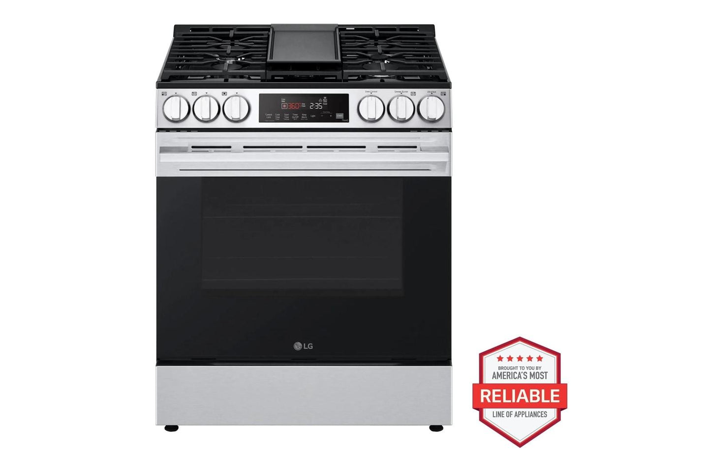 LG LSGL5833X 5.8 Cu. Ft. Smart Gas Slide-in Range With Convection, Air Fry and E...