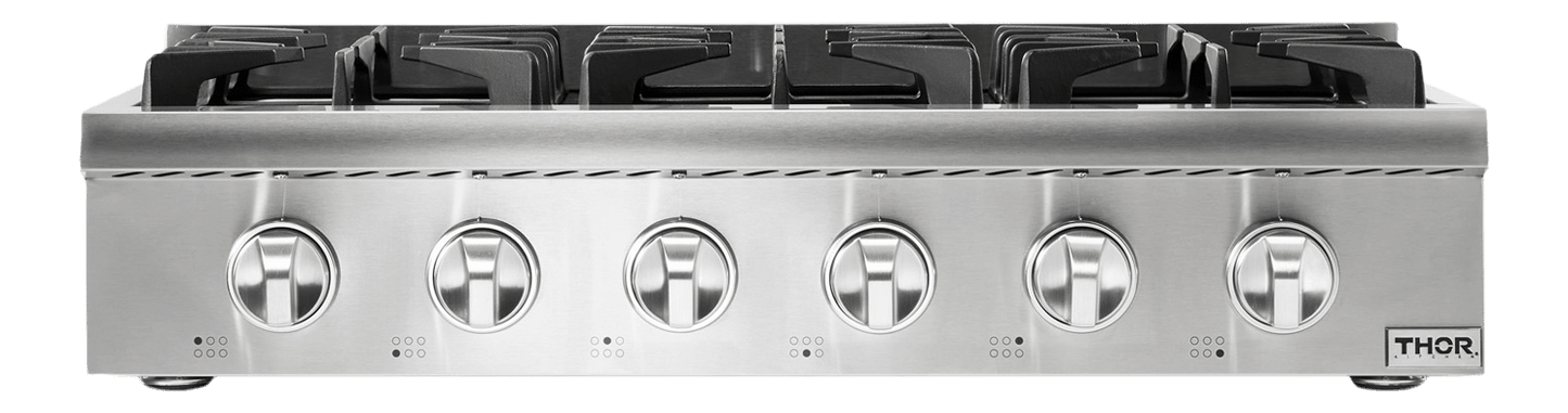 THOR KITCHEN HRT3618ULP 36 Inch Professional Gas Rangetop In Stainless Steel - Liquid Propane