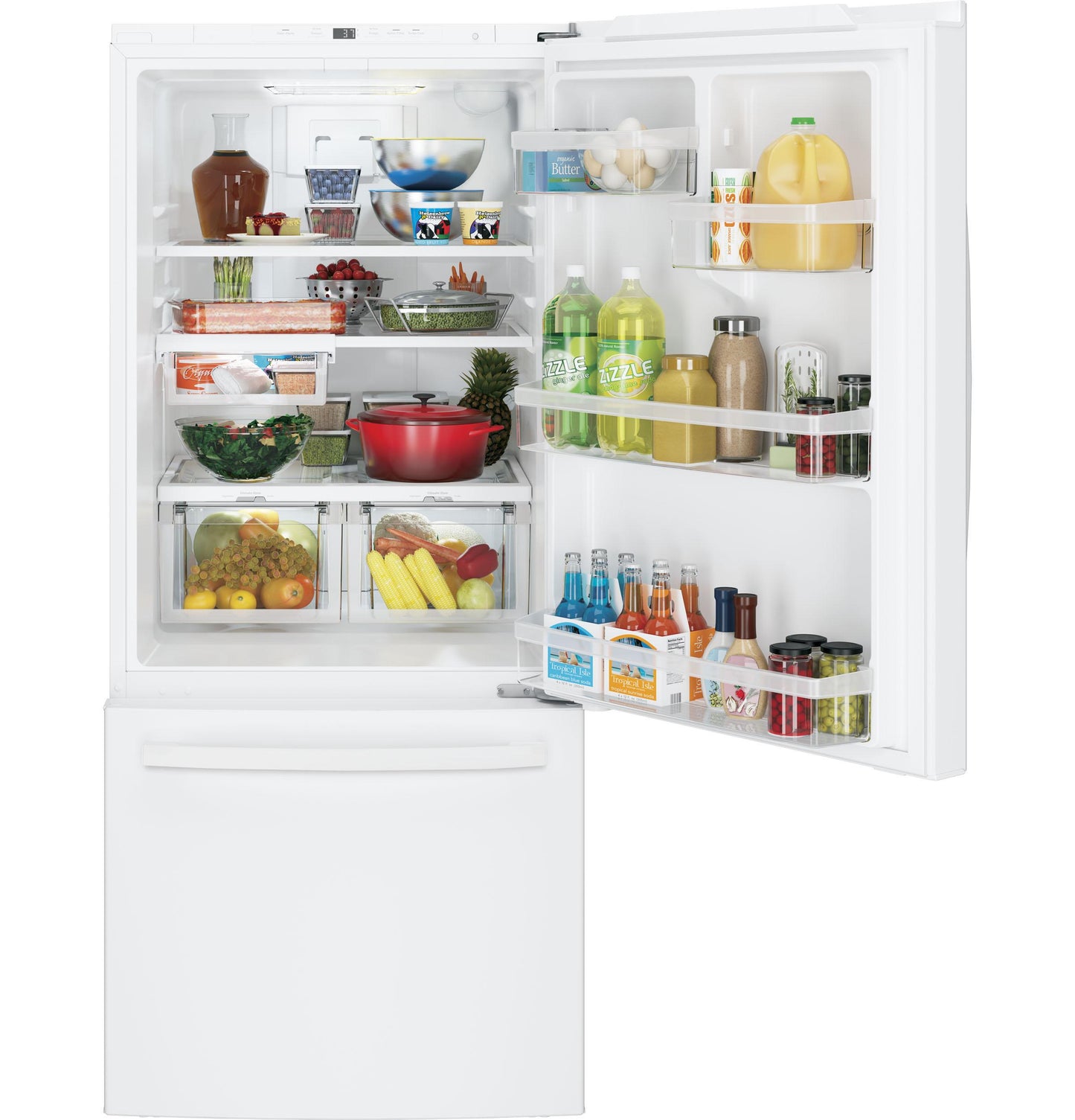 GE APPLIANCES GDE21EGKWW Ge Series Energy Star 20.9 Cu. Ft. Bottom Freezer Refrigerator