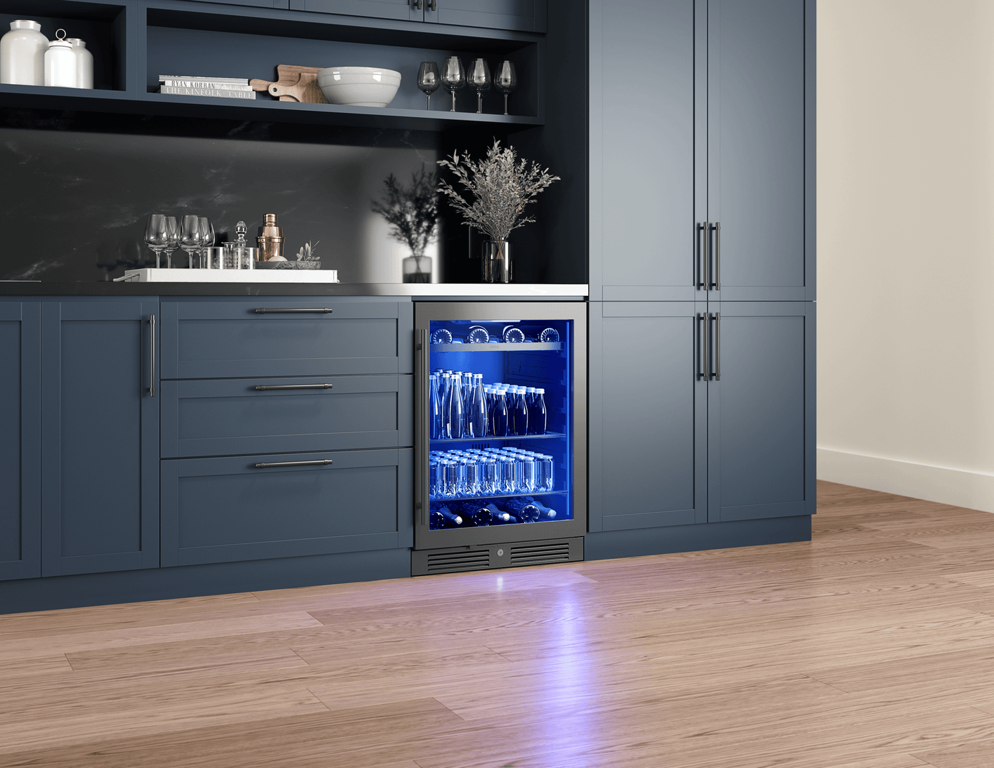 ZEPHYR PRB24C01CBSG Zephyr 24"" Black Stainless Single Zone Beverage Cooler