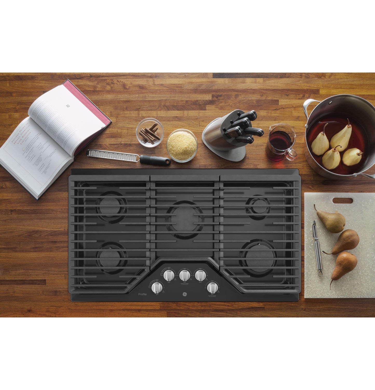 GE APPLIANCES PGP7036DLBB GE Profile Series 36"" Built-in Gas Cooktop