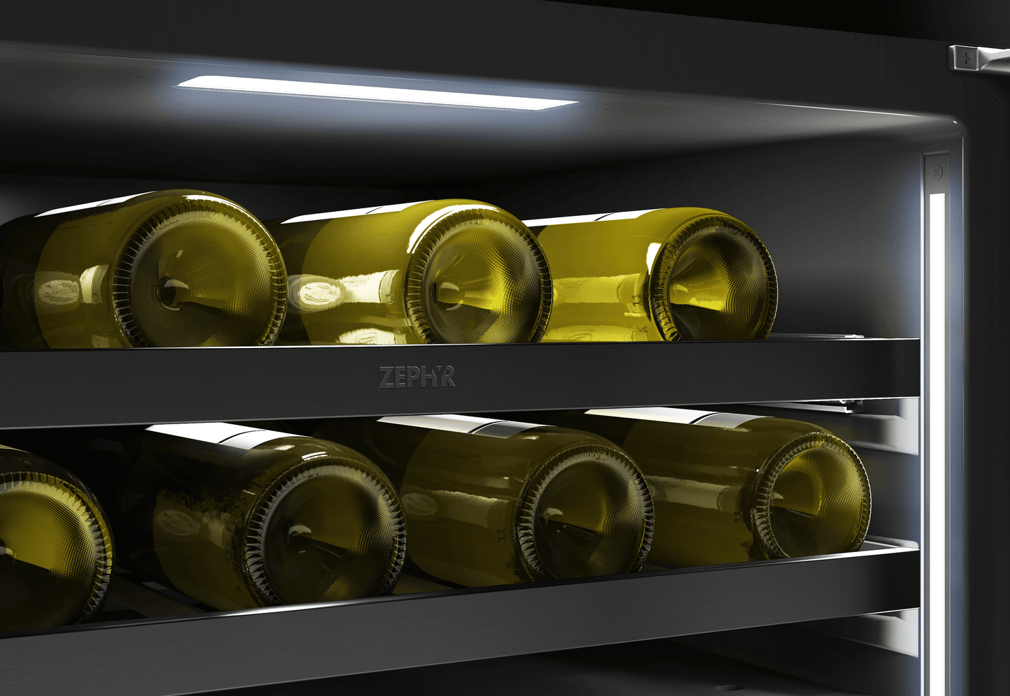 ZEPHYR PRW24C02CBSG Zephyr 24"" Black Stainless Dual Zone Wine Cooler
