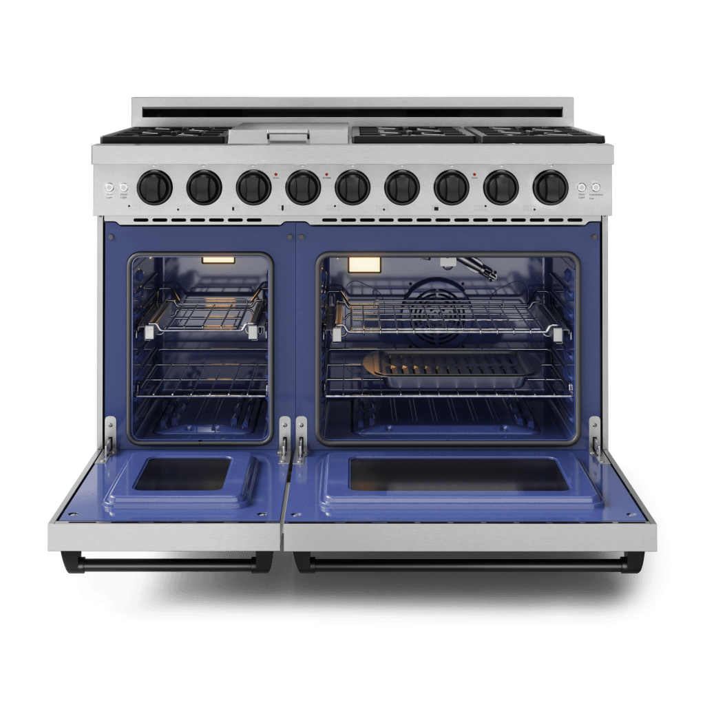 THOR KITCHEN RSG48ELPBLK 48 Inch Professional Lp Range With Tilt Panel Touch Control In STAI...
