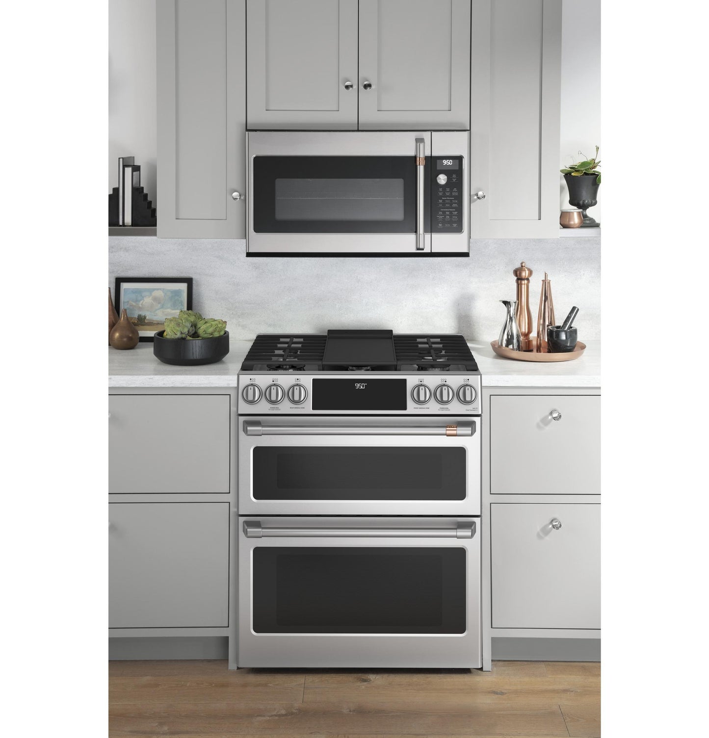 CAFE C2S950P2MS1 Cafe 30"" Slide-in Front Control Dual-fuel Double Oven With CO...