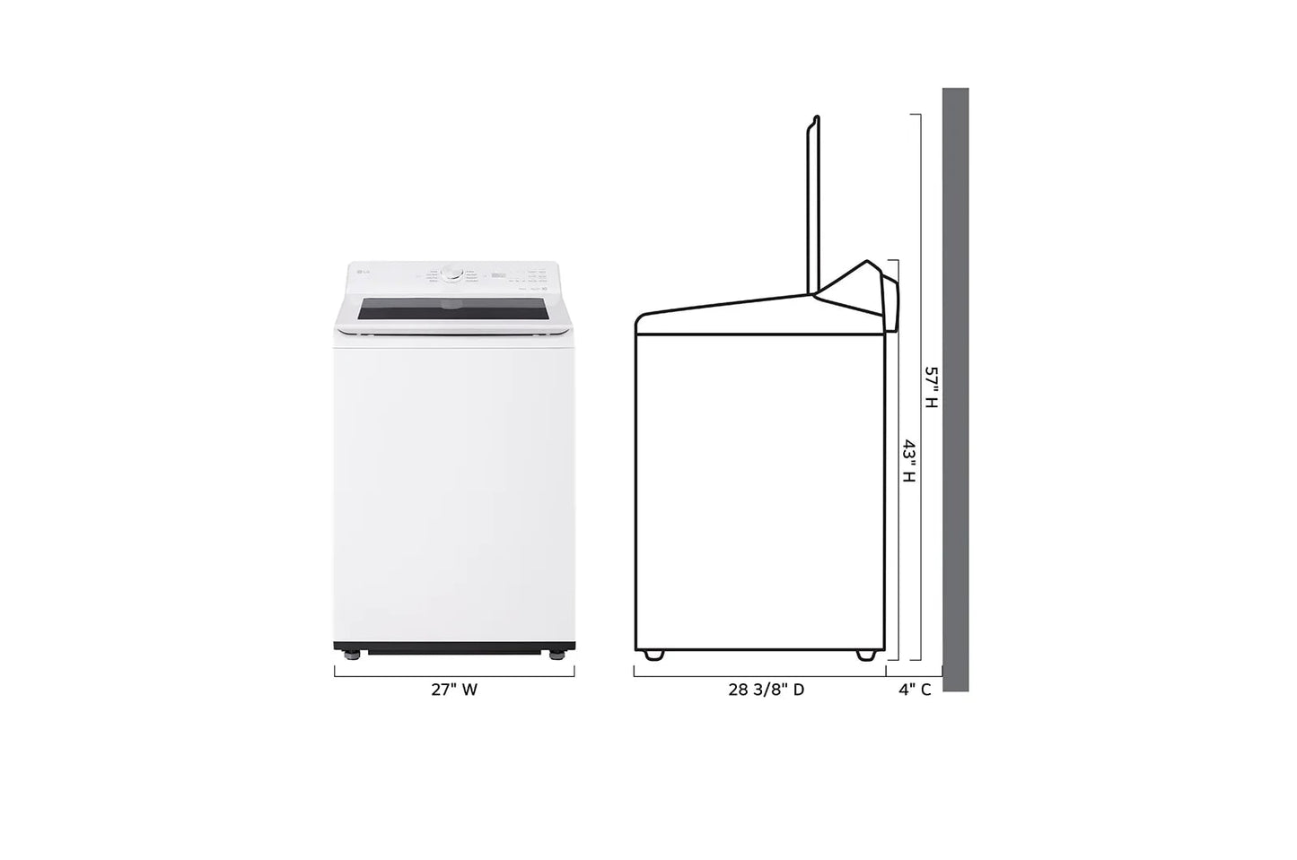 LG WT8200CW 5.0 Cu. Ft. MEGA Capacity Smart Top Load Washer With EASYUNLOAD...