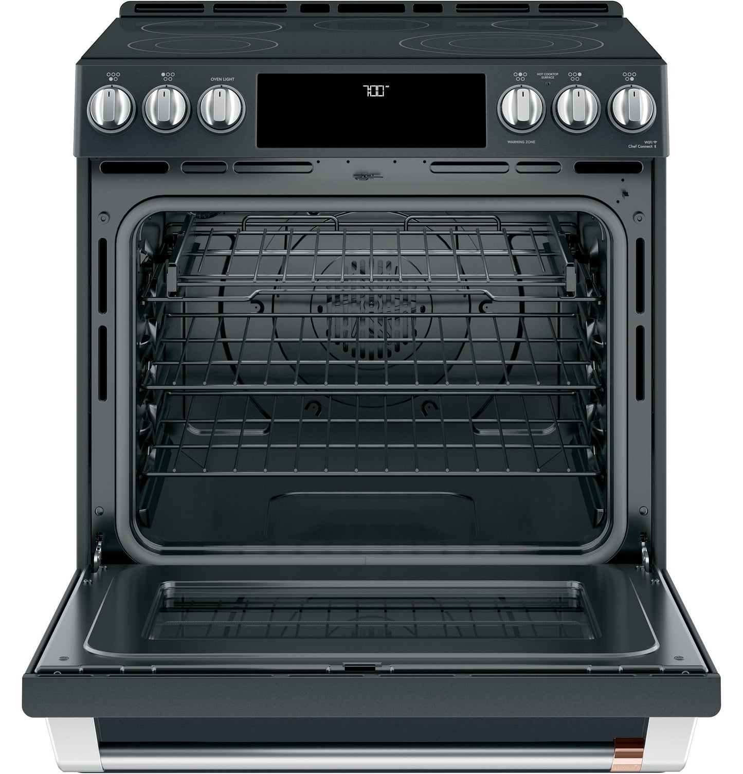 CAFE CES700P3MD1 Cafe 30"" Slide-in Front Control Radiant and Convection Range ...
