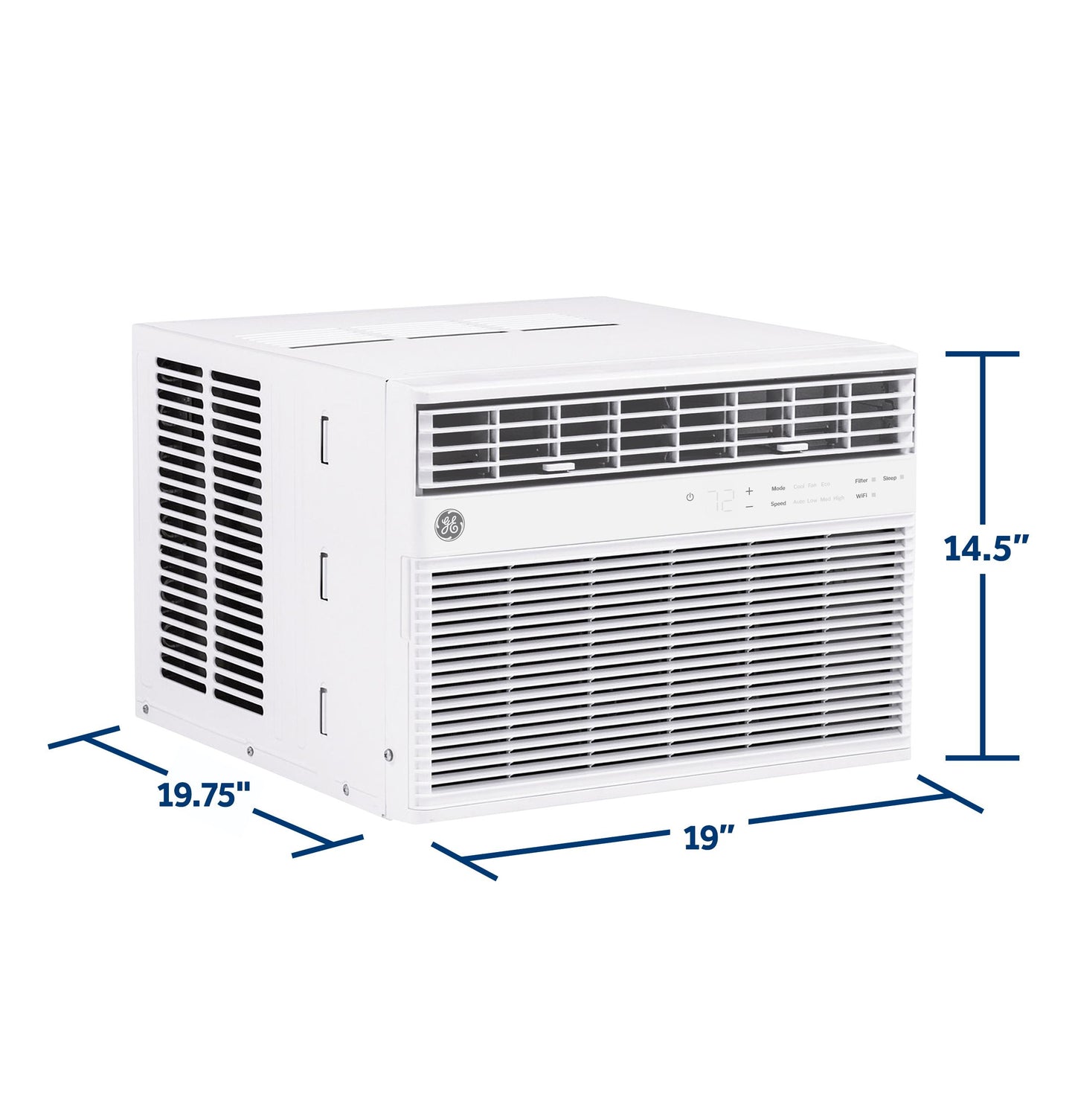 GE APPLIANCES AWCS12WWF Ge 12,000 BTU Smart Electronic Window Air Conditioner for Large ...