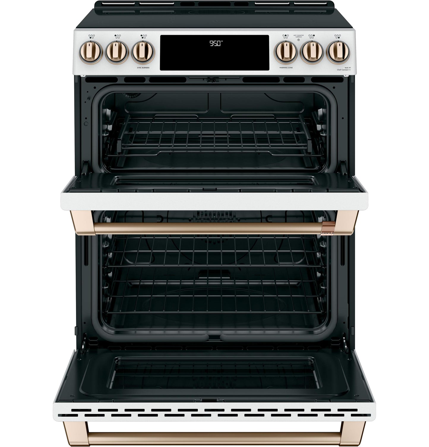 CAFE CHS950P4MW2 Cafe 30"" Slide-in Front Control Induction and Convection DOUB...