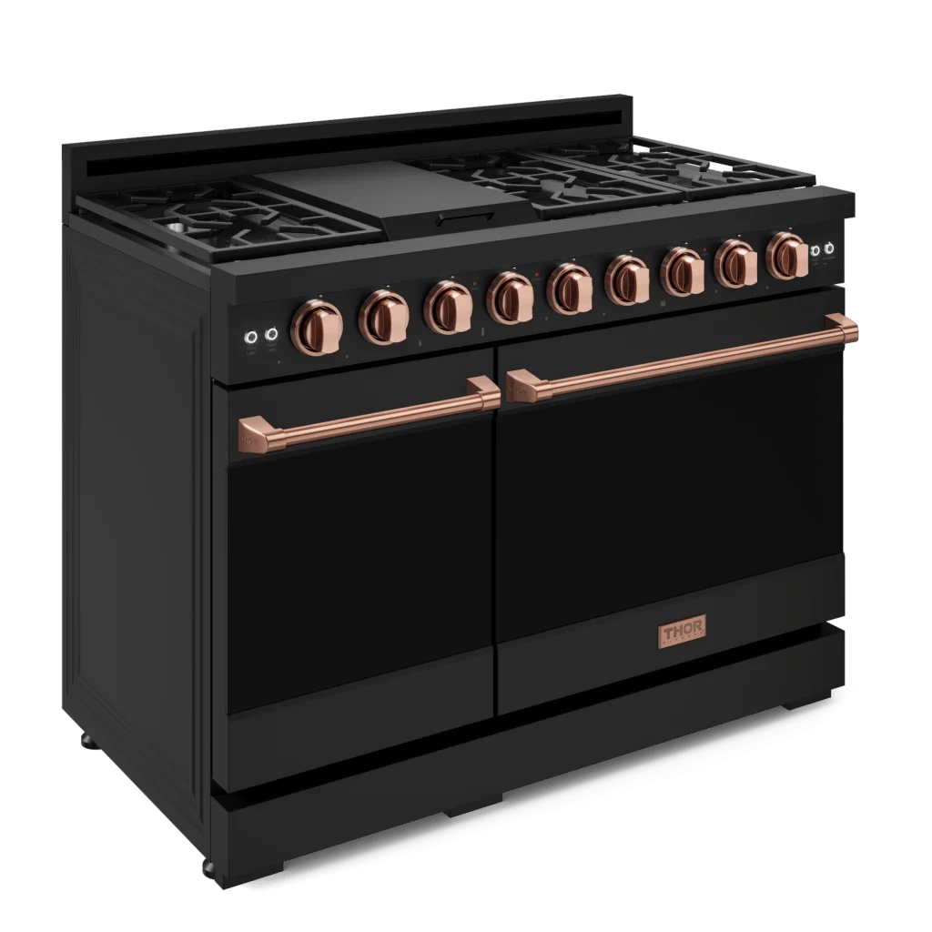 THOR KITCHEN RSG48EBRSG 48 Inch Professional Gas Range With Tilt Panel Touch Control In BLA...