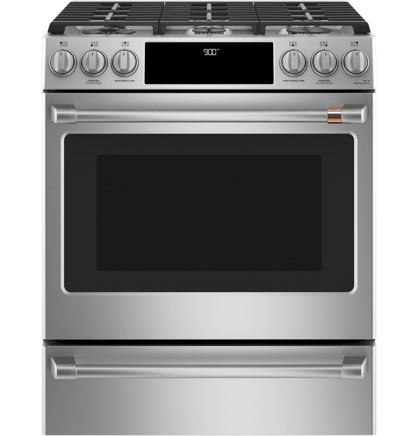CAFE C2S900P2MS1 Cafe 30"" Slide-in Front Control Dual-fuel Convection Range WI...