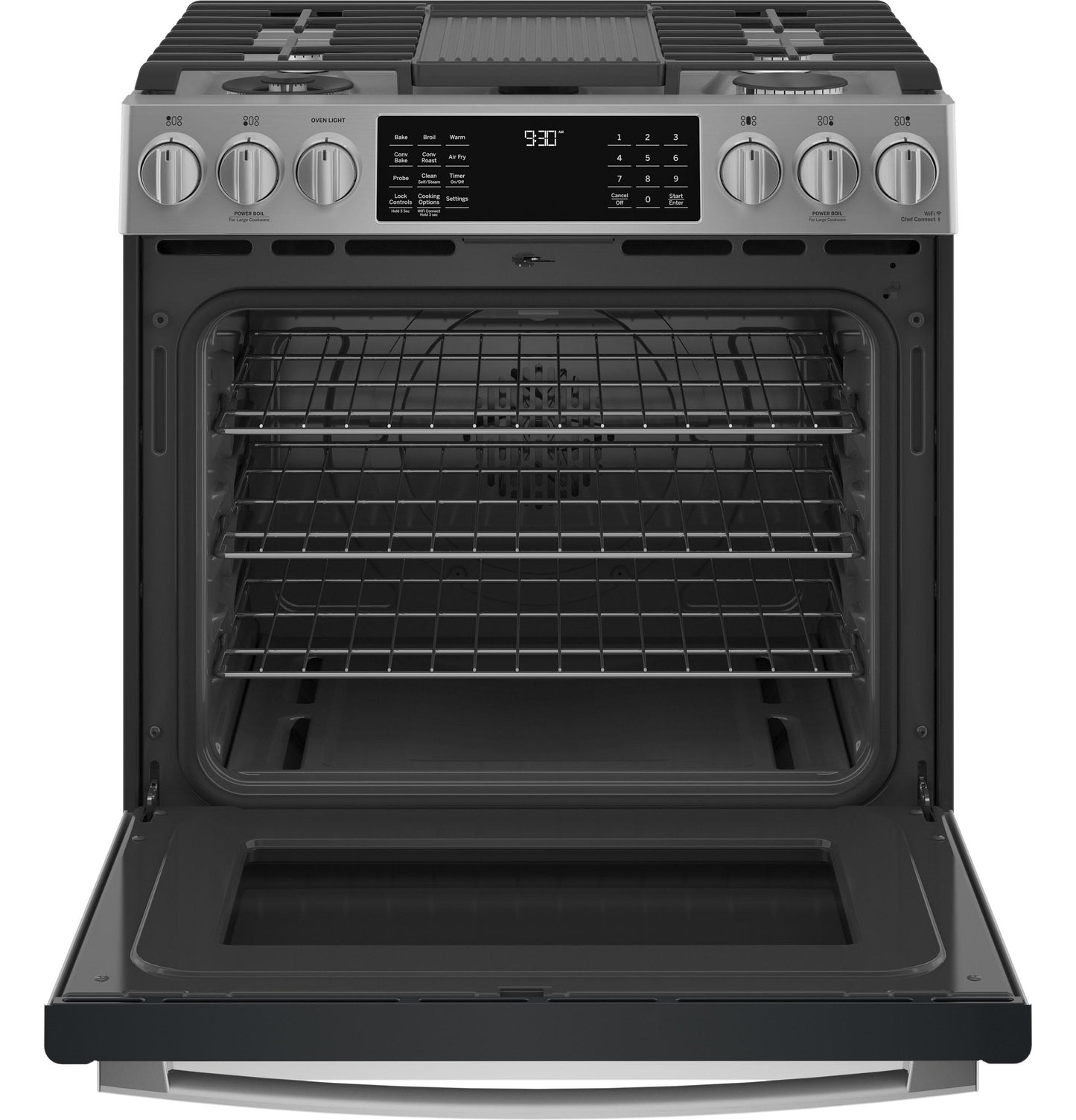 GE APPLIANCES PGS930YPFS GE Profile 30"" Smart Slide-in Front-control Gas Fingerprint RES...