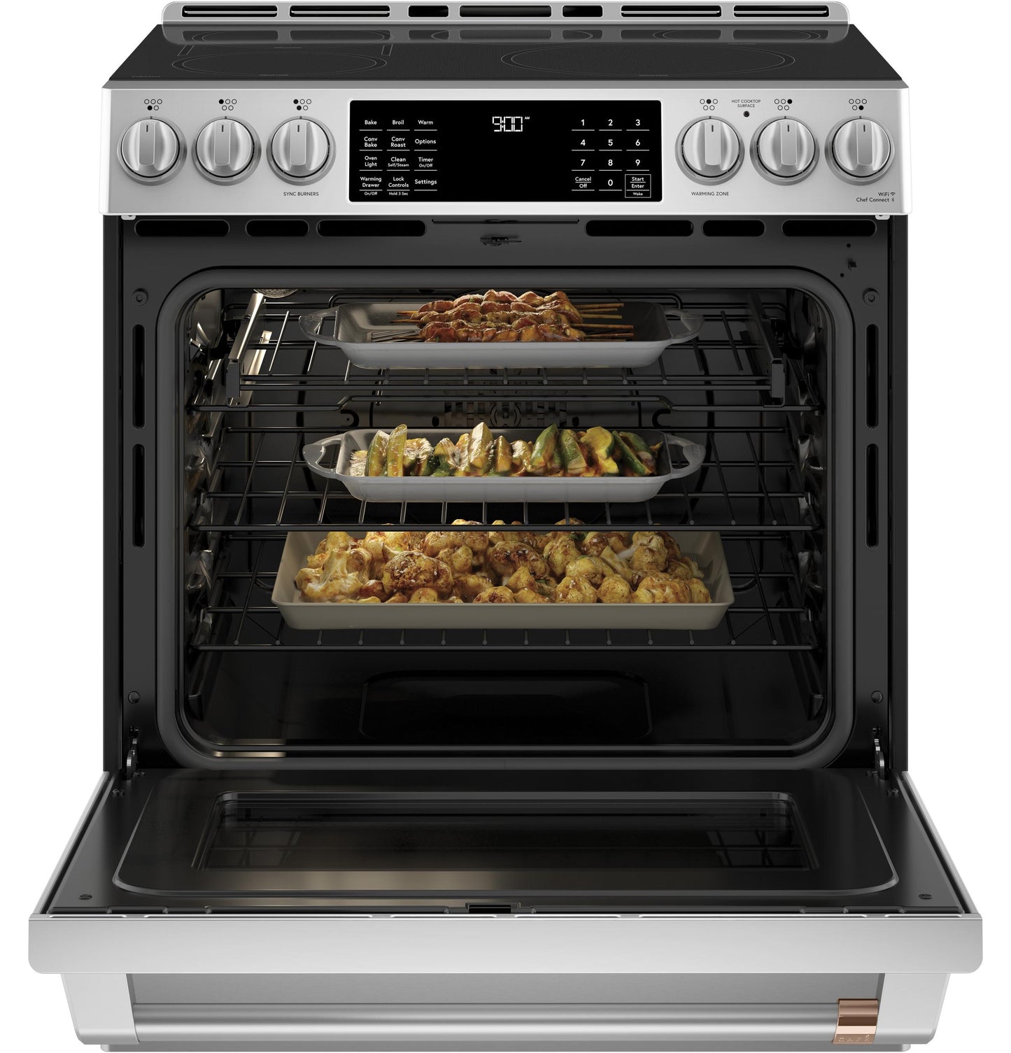 CAFE CHS900P2MS1 Cafe 30"" Slide-in Front Control Induction and Convection RANG...