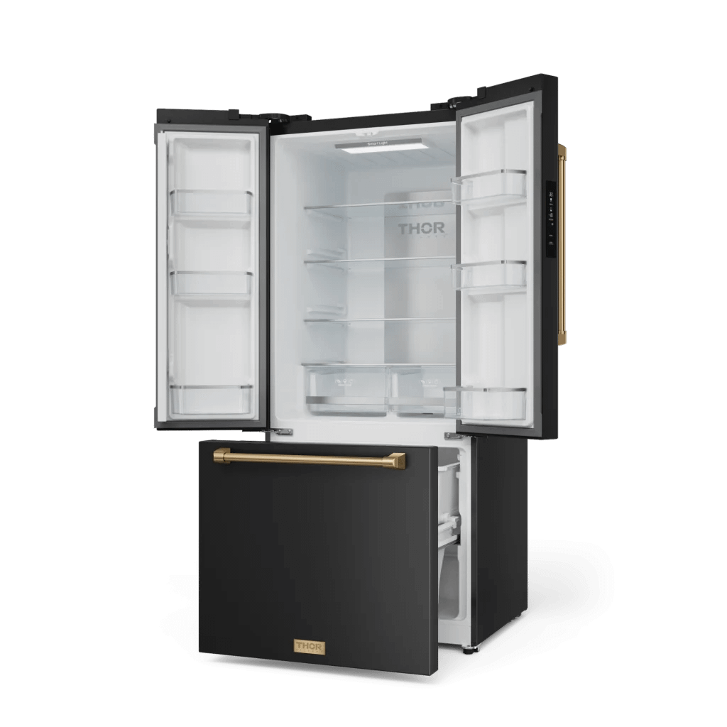 THOR KITCHEN RF3017FFD00BRZ 30 Inch 17.7 Cu Ft French Door Counter Depth Refrigerator With Ice ...