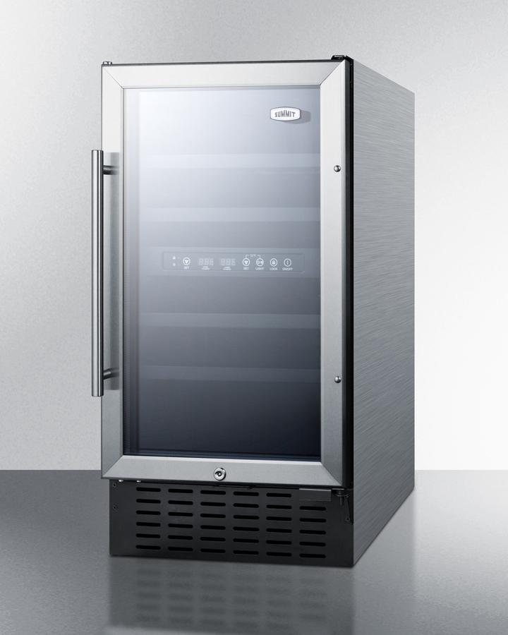 SUMMIT SWC182ZCSS 18"" Wide Dual Zone Wine Cellar for Built-in or Freestanding Use, WI...
