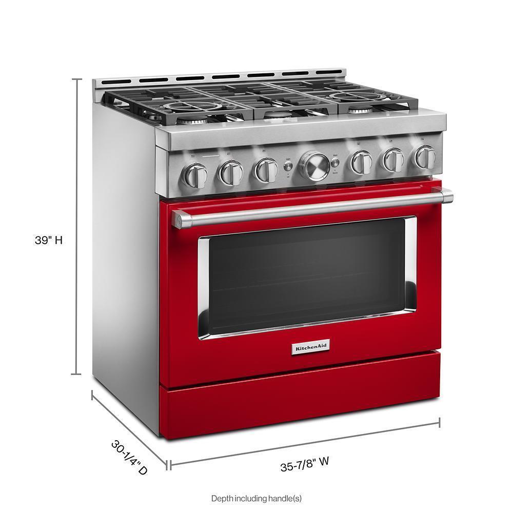 KITCHENAID KFGC506JPA Kitchenaid 36'' Smart Commercial-style Gas Range With 6 Burners ...