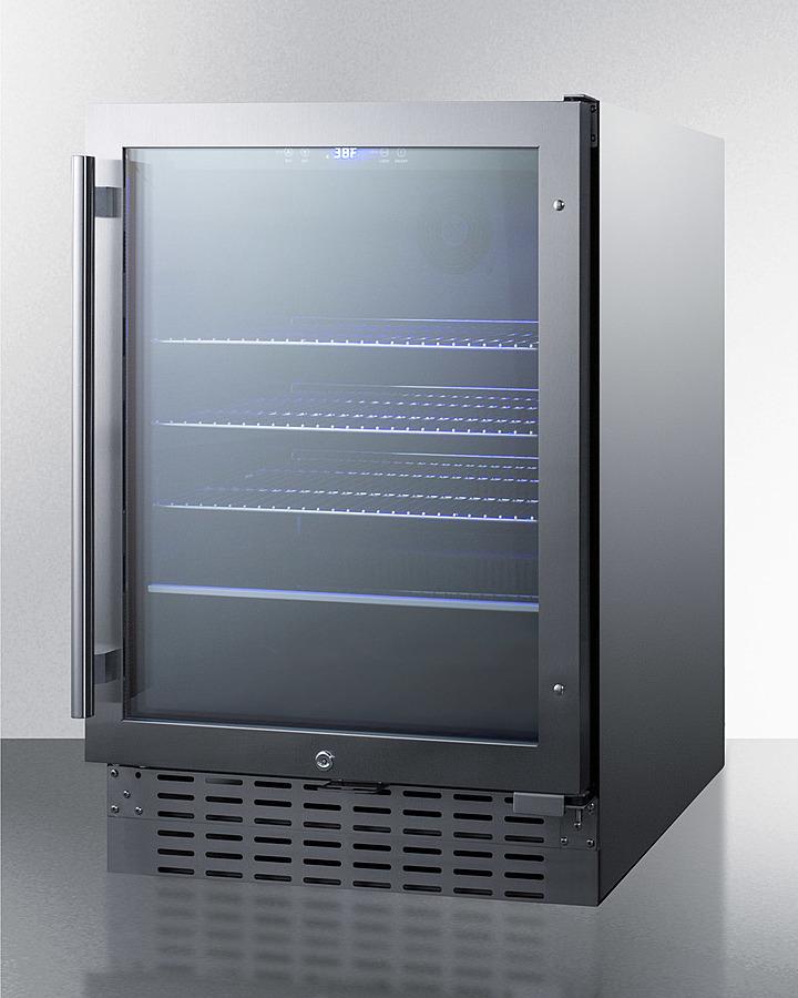 SUMMIT SCR2466BCSS Commercially Approved 24"" Wide Built-in Beverage Refrigerator With ...