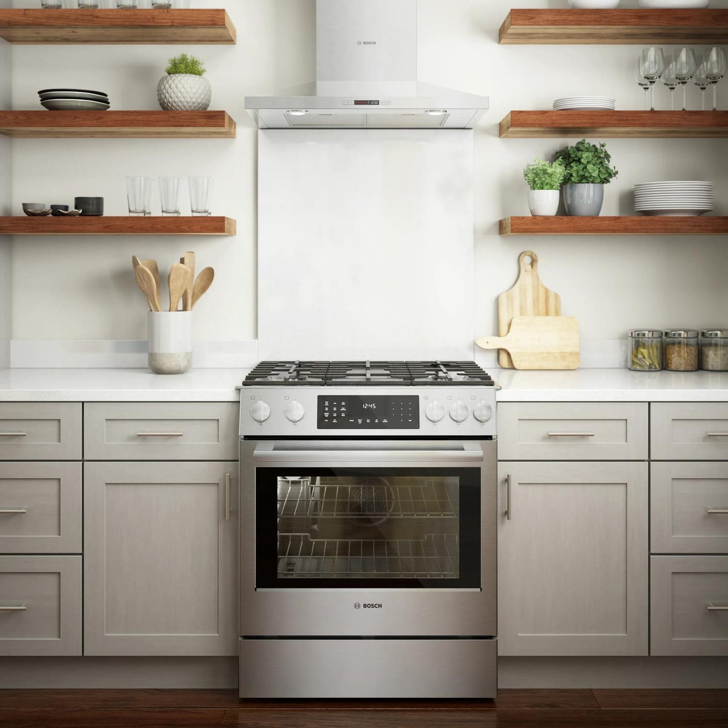 BOSCH HDI8056U Bosch Dual Fuel Slide-in Range 30'' Stainless Steel