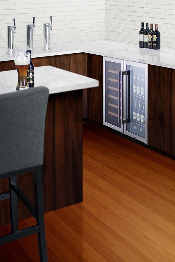 SUMMIT SCR1536BG 15"" Wide Built-in Undercounter Glass Door Beverage Cooler for Home ...