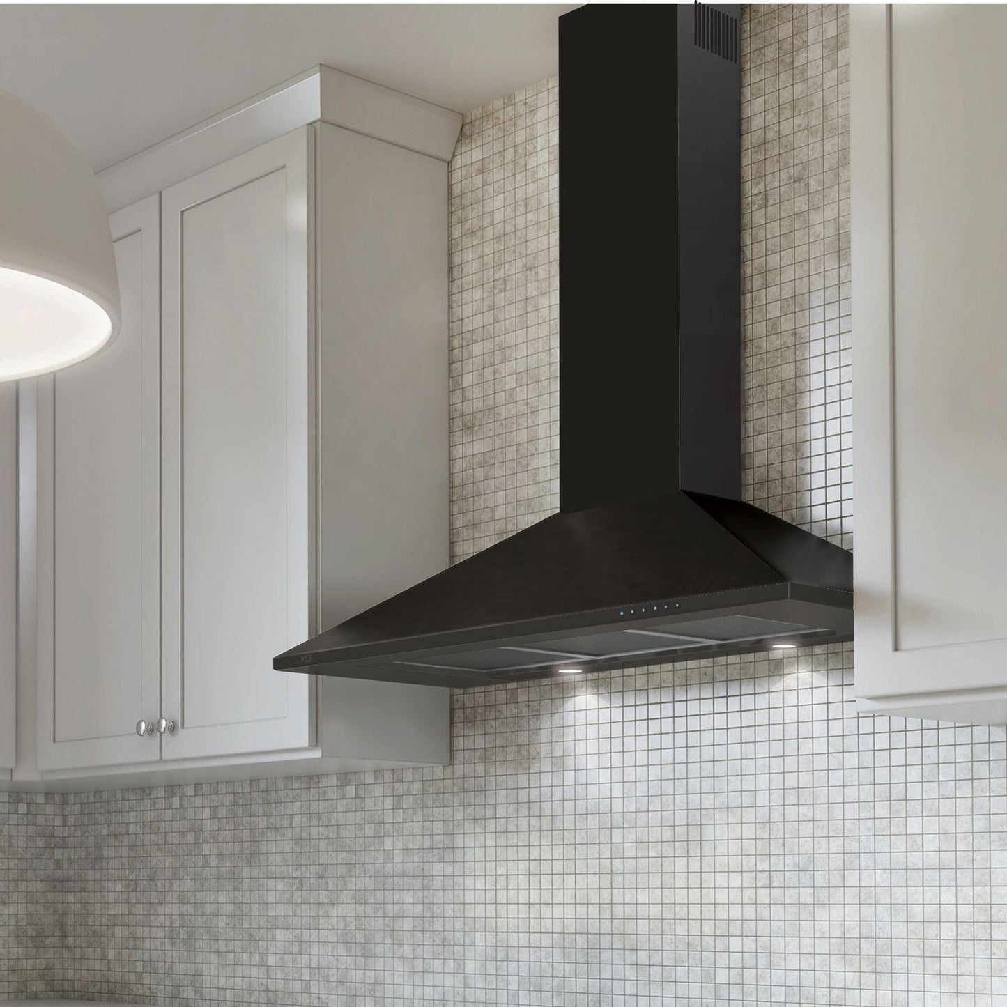 XO APPLIANCE XOB36BC 36"" 600/395 Cfm Italian Made Wall Mount Chimney Range Hood Black