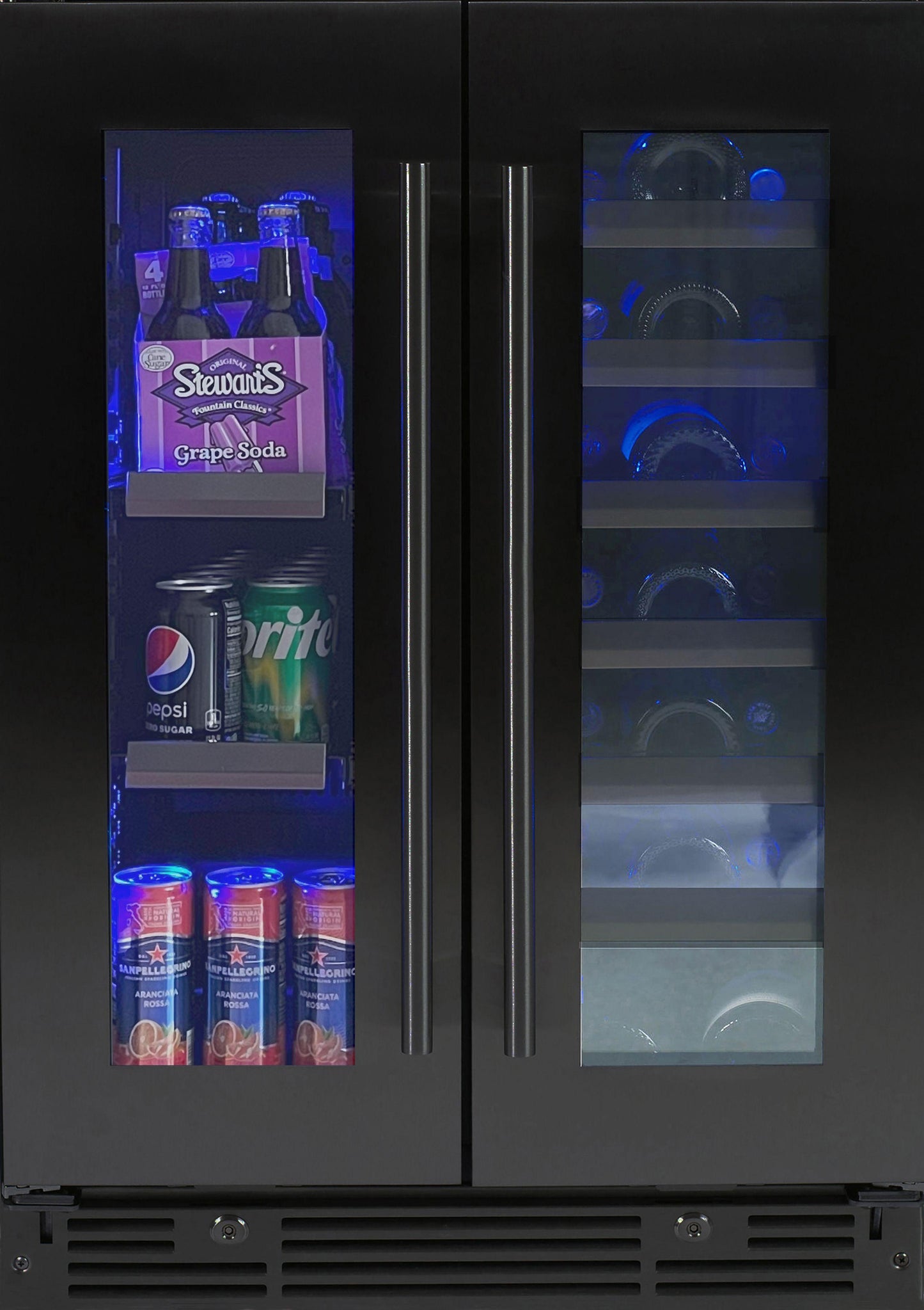 XO APPLIANCE XOU24BWDDGBS XO Appliance Bev/wine Double Door 24"" Black Stainless