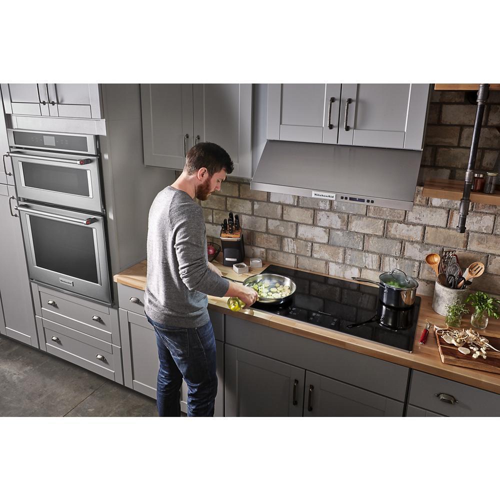 KITCHENAID KCES956KSS 36"" Electric Cooktop With 5 Elements and Touch-activated Controls