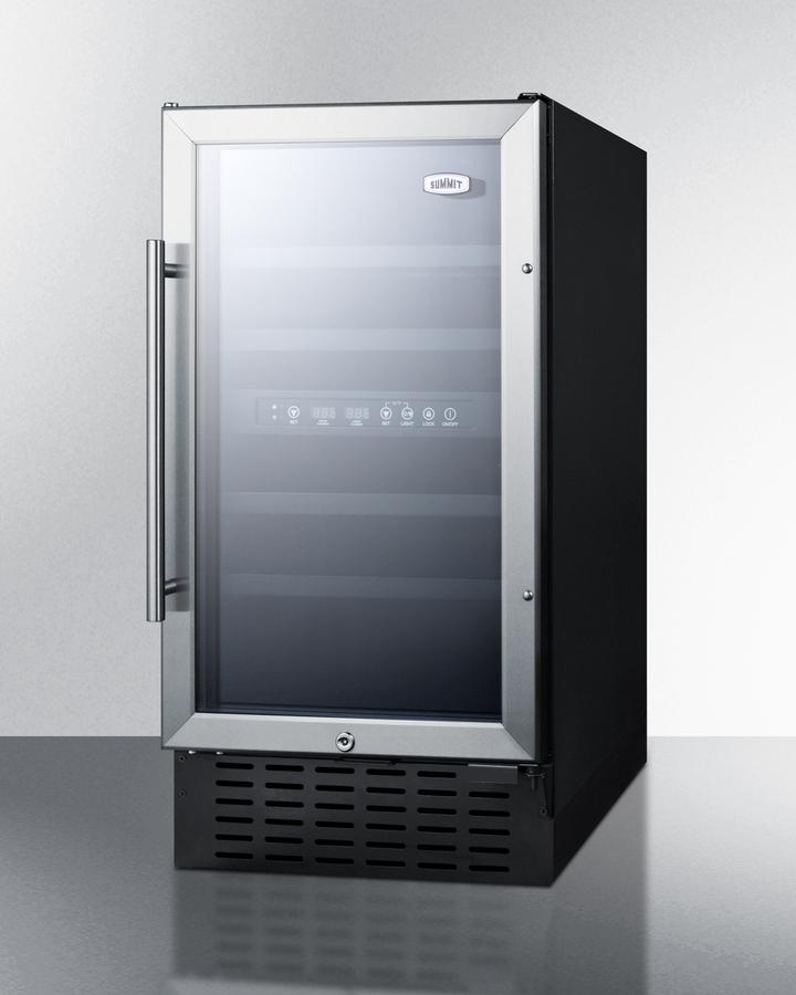 SUMMIT SWC182Z 18"" Wide Dual Zone Wine Cellar for Built-in or Freestanding Use, WI...