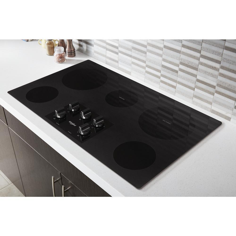 WHIRLPOOL WCE55US6HB 36-inch Electric Ceramic Glass Cooktop With Dual Radiant Element