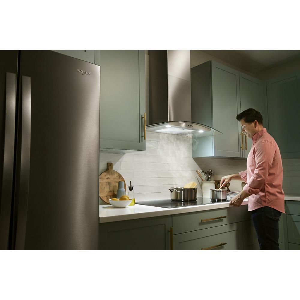 WHIRLPOOL WVW51UC6LS Whirlpool 36"" Curved Glass Wall Mount Range Hood