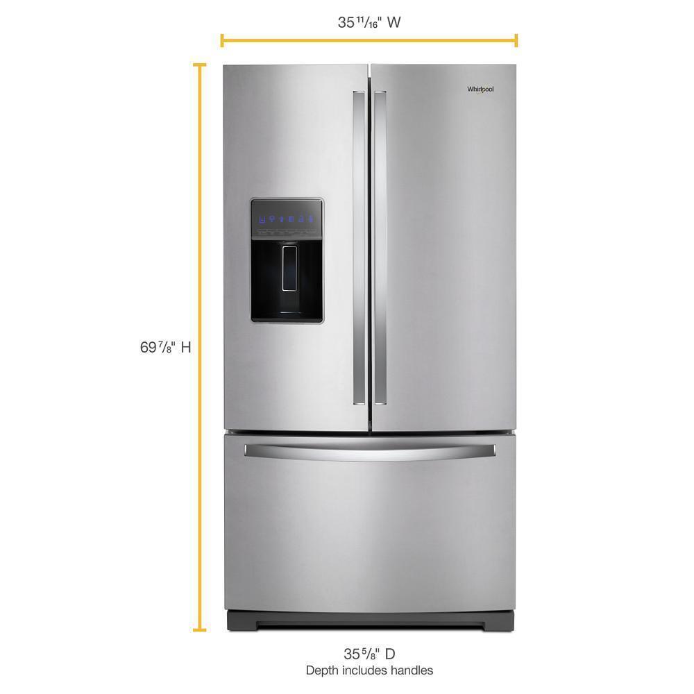 WHIRLPOOL WRF757SDHZ Whirlpool 36-inch Wide French Door Refrigerator - 27 Cu. Ft. - F...
