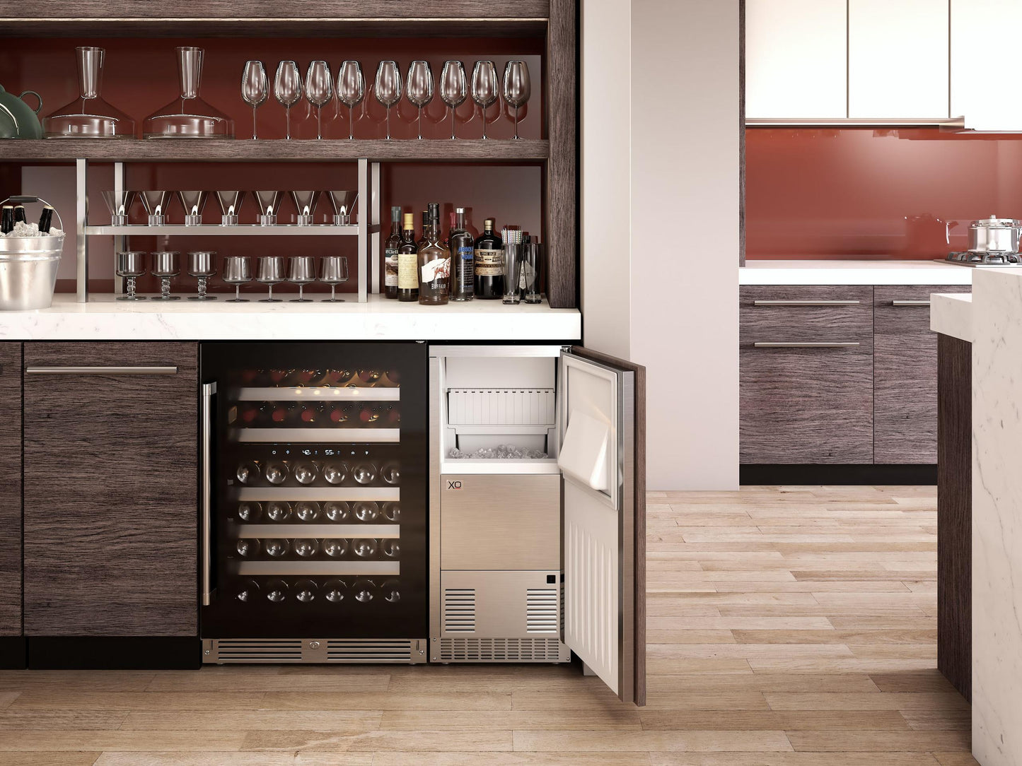 XO APPLIANCE XOU24WDZGBL XO Appliance Dual Zone Wine 24"" Black Glass Lh