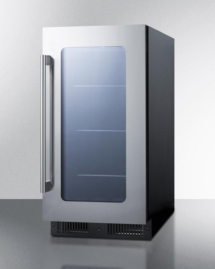 SUMMIT CL181WBV 18"" Wide Built-in Beverage Center With Seamless Stainless Steel TRI...
