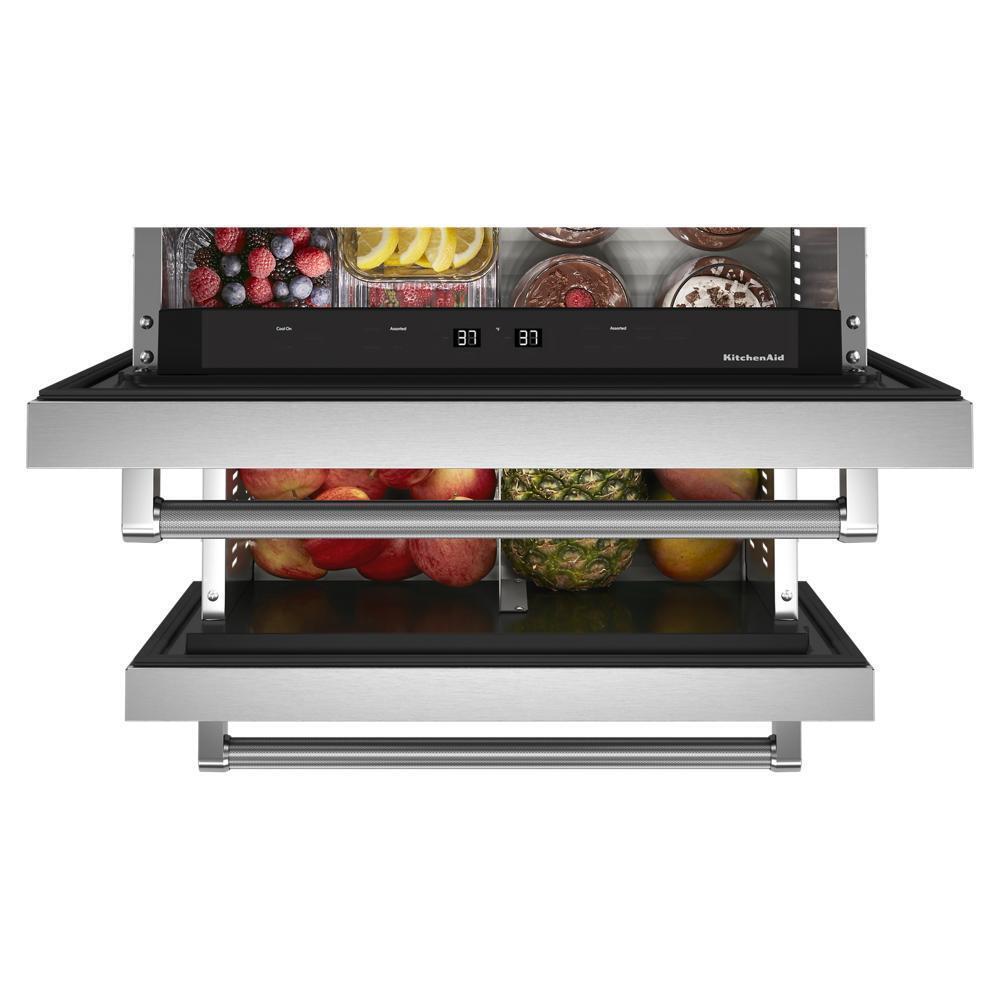 KITCHENAID KUDR204KSB 24"" Stainless Steel Undercounter Double-drawer Refrigerator - BLACK...