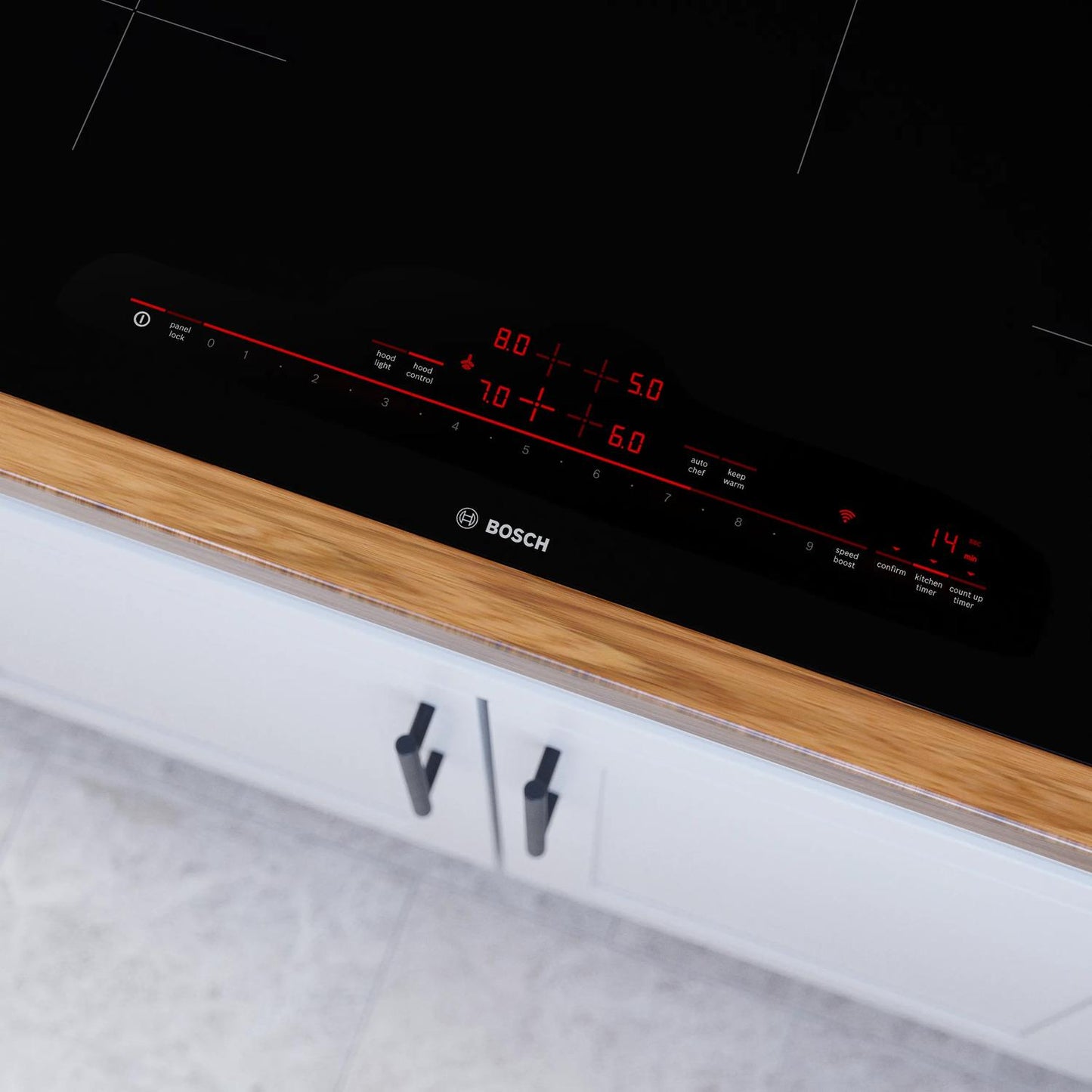 BOSCH NIT8060UC 800 Series Induction Cooktop 30'' Black, Surface Mount Without FRAM...
