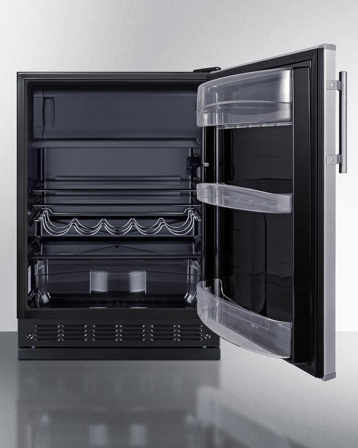 SUMMIT CT66BK2SSRS Summit 24"" Wide Refrigerator-freezer