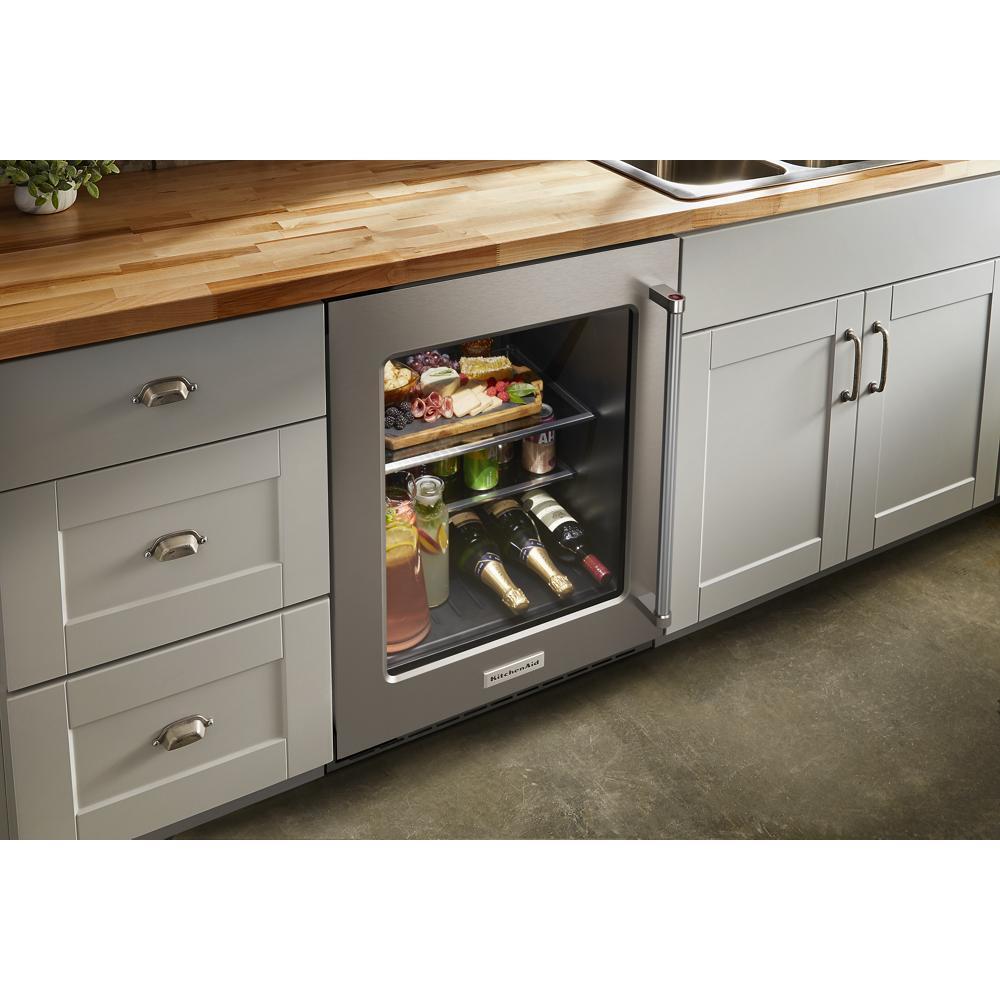 KITCHENAID KURL314KSS 24"" Undercounter Refrigerator With Glass Door and Shelves With META...