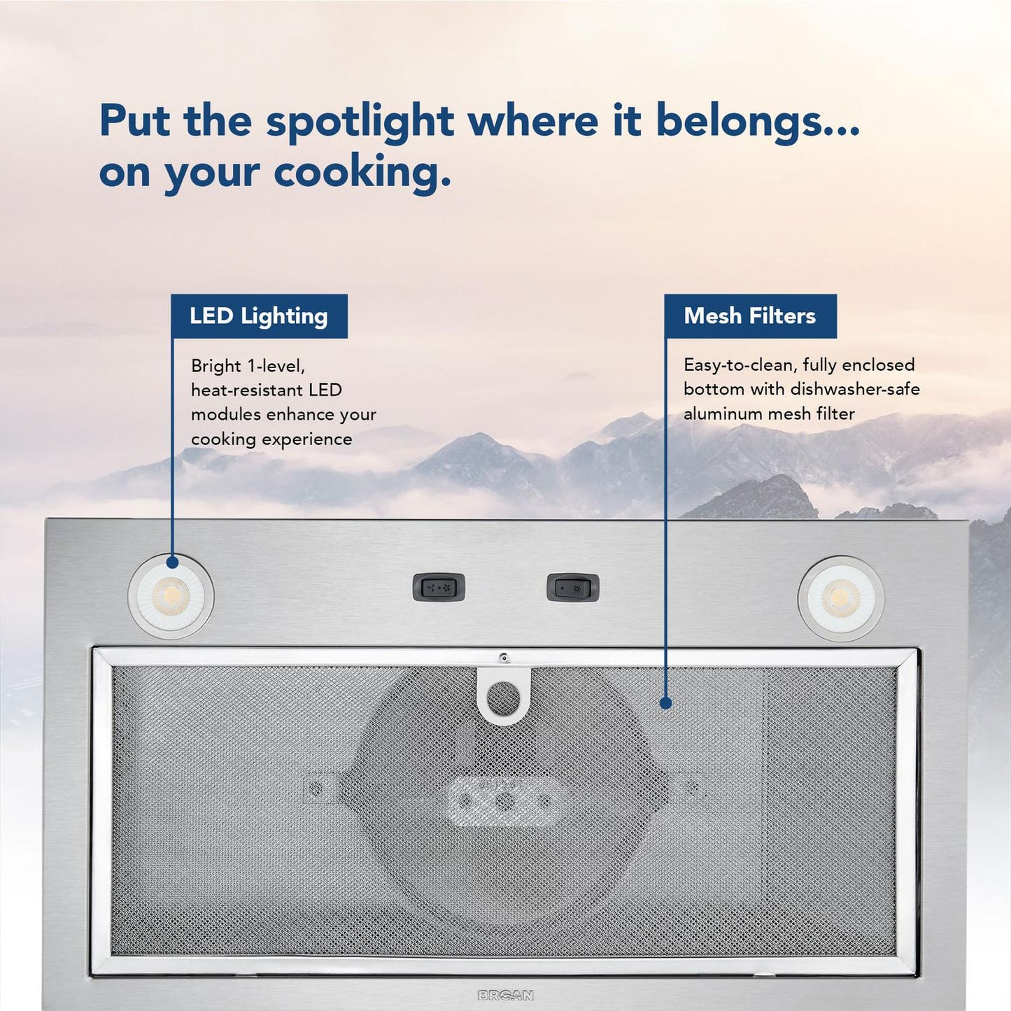 BROAN PM300SS Broan 21-inch Custom Range Hood Power Pack, 300 Max Blower Cfm, ...