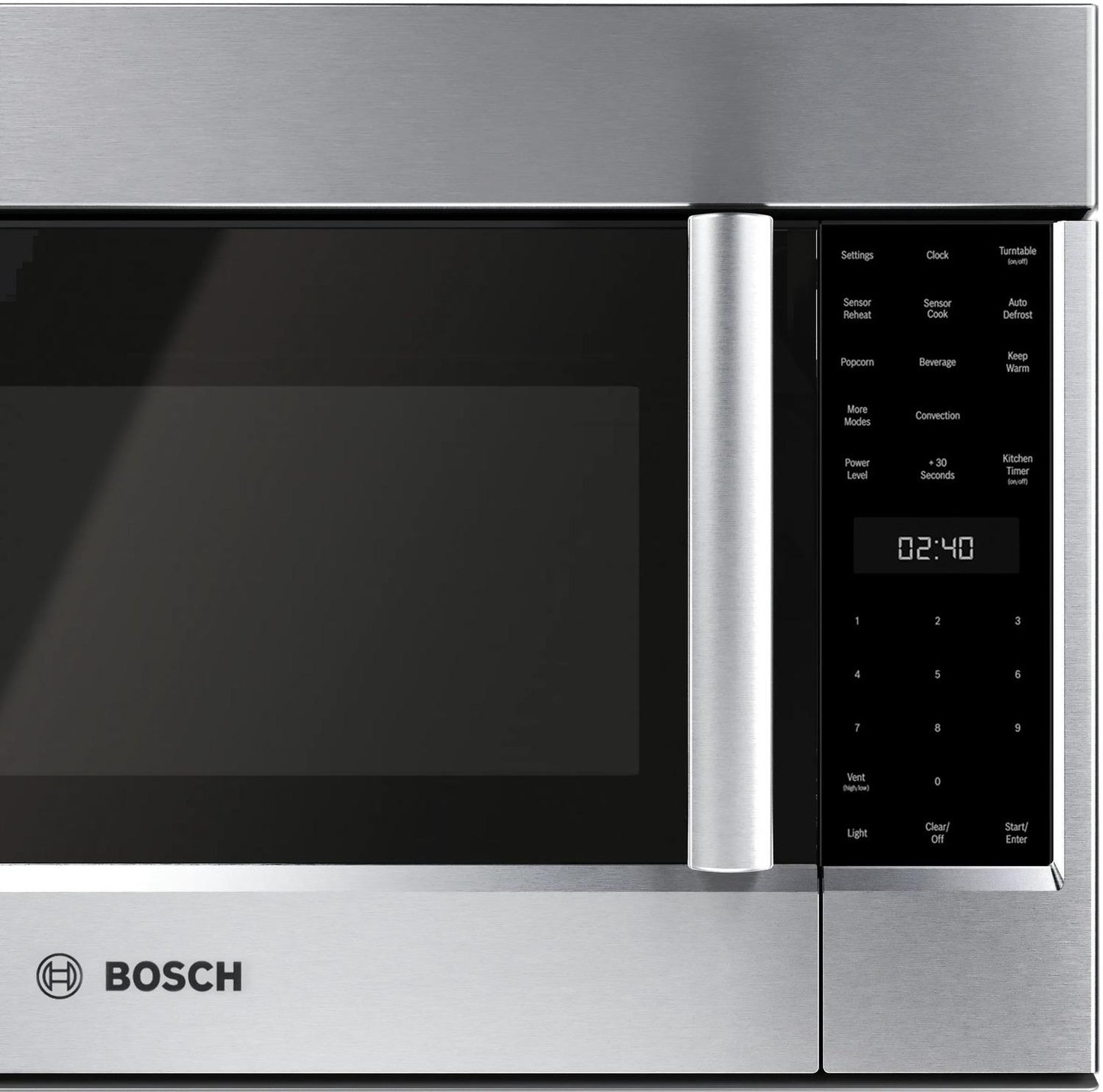 BOSCH HMV8054U 800 Series Over-the-range Microwave 30"" Left Sideopening Door, STAI...