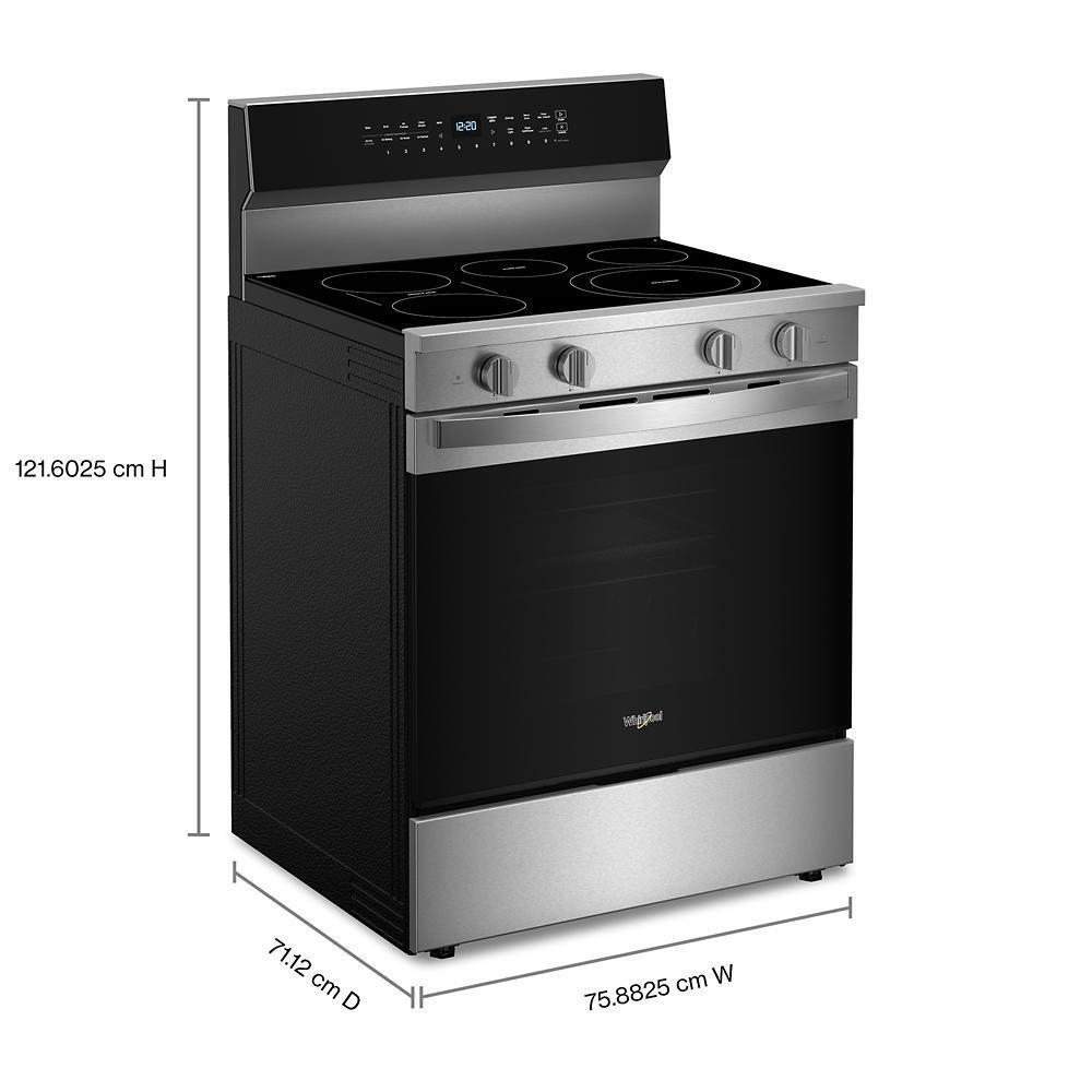 WHIRLPOOL WFES7530RZ 30-inch Smart Electric Range With Air Cooking Technology, WIPECLEAN...